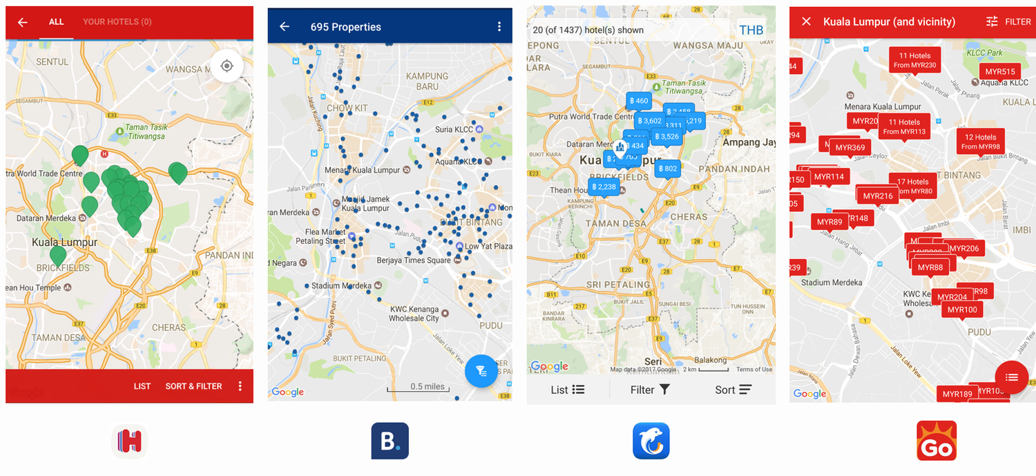 Competitive benchmark: other travel and map products
