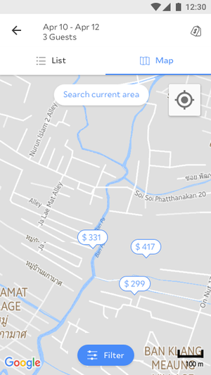 Test: auto-populate results versus manual search this area control