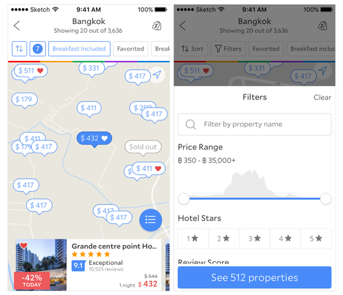 Hypothesis: price filter and map integration