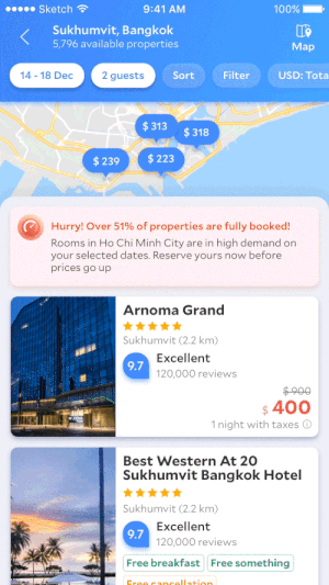 Animation: search with map